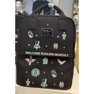 2024 Disney Parks Loungefly Haunted Mansion Canvas Backpack Leota Hatbox Ghost